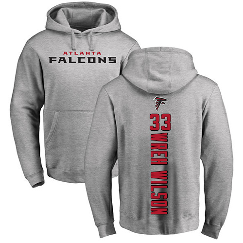 Atlanta Falcons Men Ash Blidi Wreh-Wilson Backer NFL Football #33 Pullover Hoodie Sweatshirts